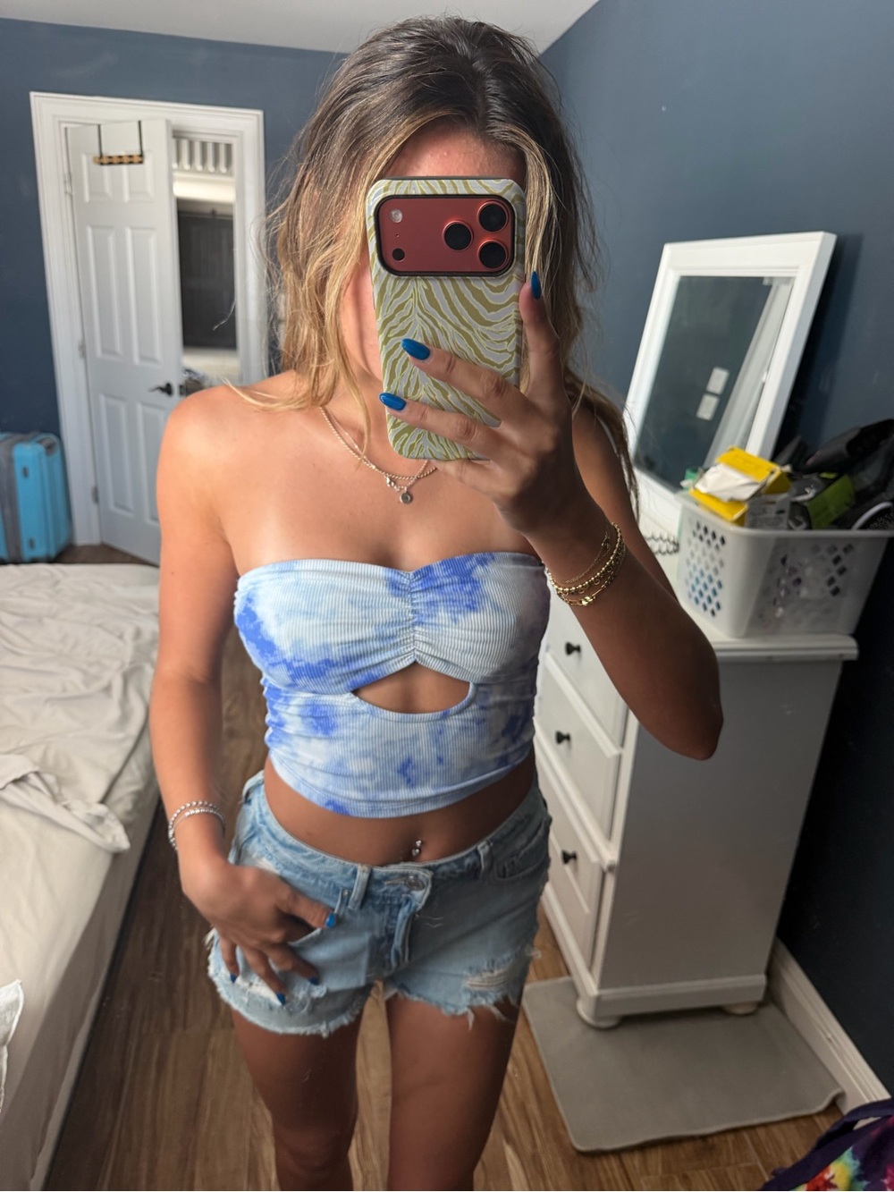 Blu Tie-Dye Tube Top